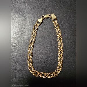Elegant 14k Solid Gold Chain Bracelet